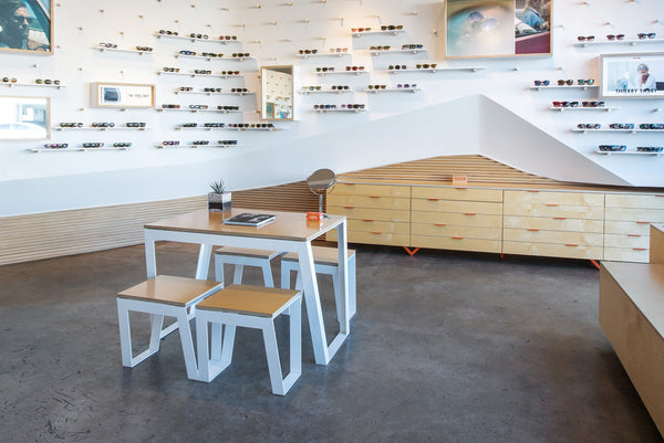 Interior of Garrett Leight California Optical's La Brea store