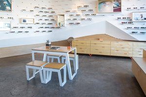 Interior of Garrett Leight California Optical's La Brea store