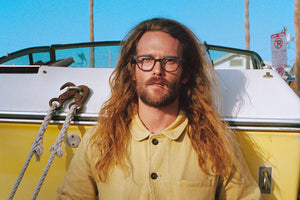 Joey wearing Garrett Leight California Optical Naples eyeglasses