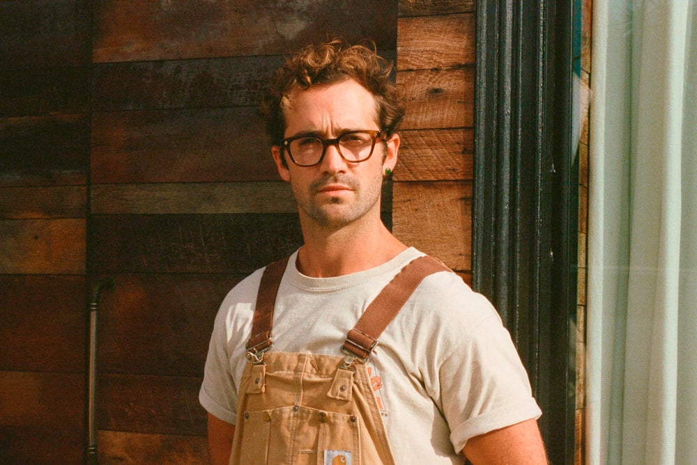 Spencer wears Garrett Leight California Optical Naples Eyeglasses