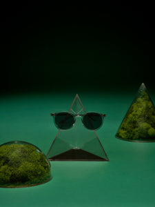 Garrett Leight eco-friendly bio-acetate Carlton round sunglasses