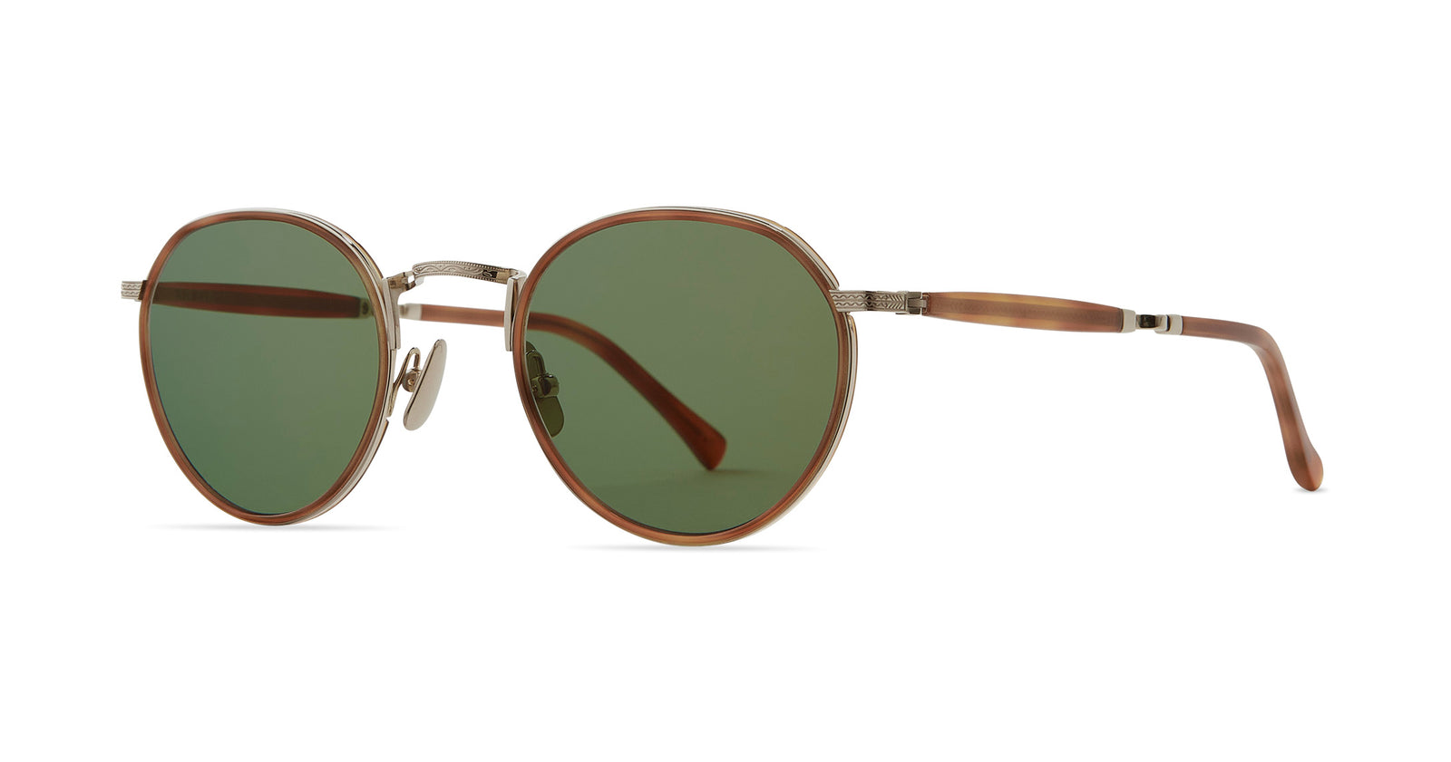 Amber Tortoise-White Gold/Forest