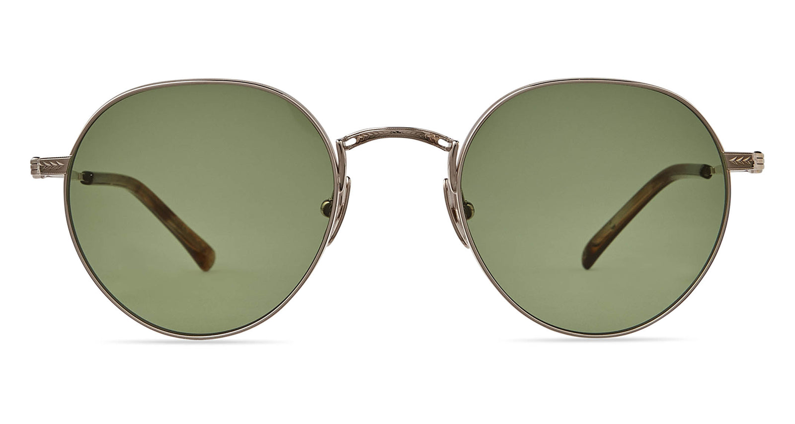 12K White Gold-Matte Marbled Rye/Semi-Flat Diamond Green