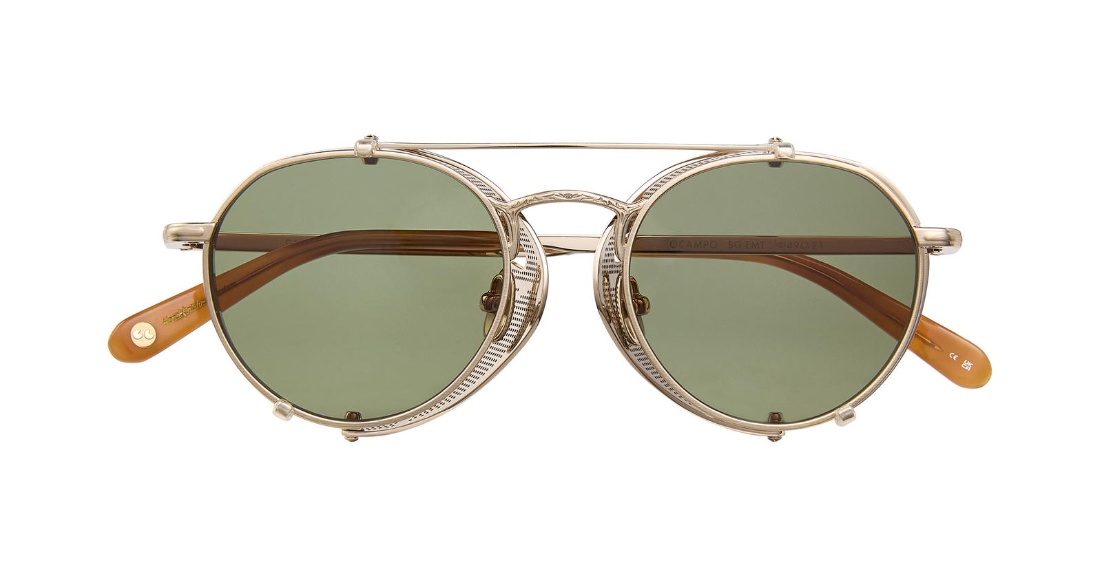 Brushed Gold-Ember Tortoise/Semi-Flat Green