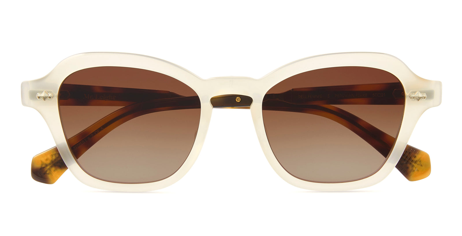 Peruvian Flake-Yellowjacket Tortoise-White Gold/Semi-Flat Mauve Gradient