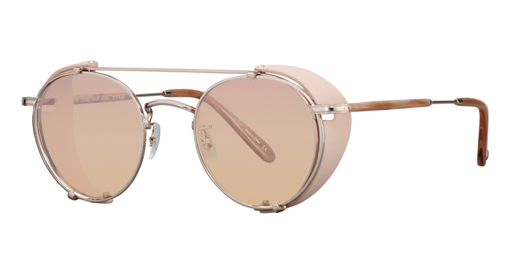 Garrett Leight Women s Wilson M Daydream Leather Clip On Shield Sunglasses