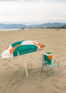 garrett leight x general admission beach umbrella and chair